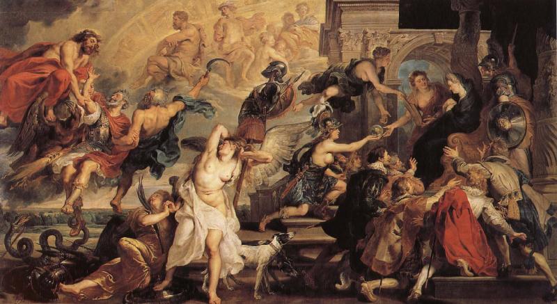 Peter Paul Rubens Henr IV himmelsfard and regeringsproklamationen oil painting image